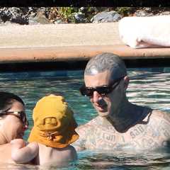 Kourtney Kardashian & Travis Barker Take Rocky for a Swim in Portofino