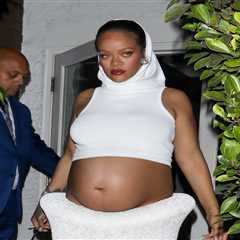 Rihanna Shows Off Baby Bump at Giorgio Baldi in Sculptural White Maison Alaïa Skirt Set