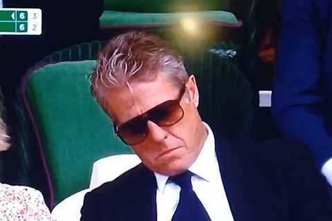 Hugh Grant Appears to Fall Asleep at Wimbledon