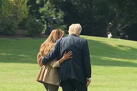 President Trump Gets Handsy With Melania Leaving White House