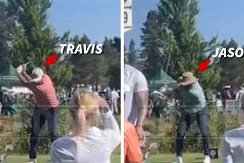 Travis Kelce Struggles on Golf Course, Pounds Beers with Brother Jason & Baker Mayfield