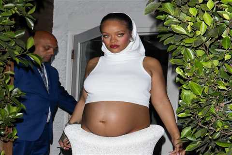 Rihanna Shows Off Baby Bump at Giorgio Baldi in Sculptural White Maison Alaïa Skirt Set