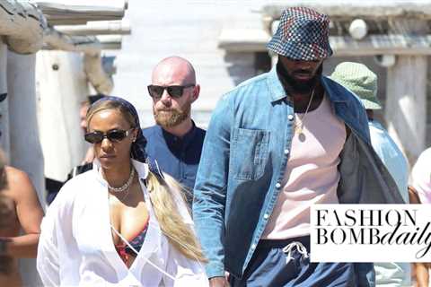 Savannah James Was Captured with Lebron James in Saint-Tropez in a $1,000 Cherry Printed Valentino..