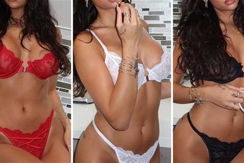 'Too Hot To Handle' - Red, White And Black Lingerie Guess Who!