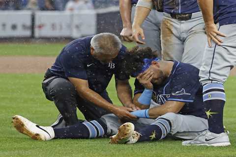 Jonathan Aranda lands on IL with fractured wrist after nasty Giancarlo Stanton collision