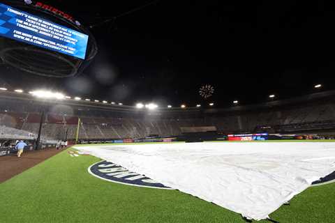 MLB Speedway Classic Braves-Reds matchup suspended due to drenching rain