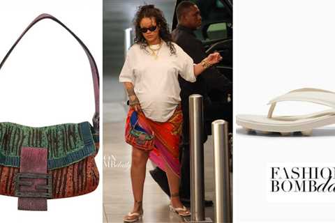 Rihanna Stepped out in Beverly Hills in a Multicolor Hermes Scarf Tied as a Skirt with FENTY x Puma ..