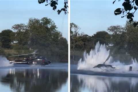 Helicopter Crashes into Lake in France While Grabbing Water to Fight Blaze
