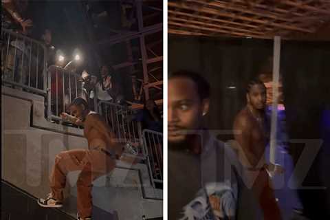 Trey Songz Scales Wall While Shirtless at Concert