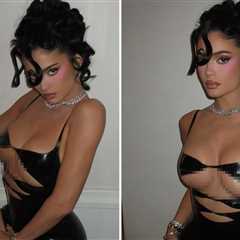 Kylie Jenner Dons Latex Cutout Dress, Warns 'Careful What You Wish For'