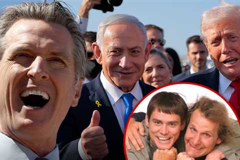Gavin Newsom Compares Trump & Netanyahu to 'Dumb and Dumber' Characters