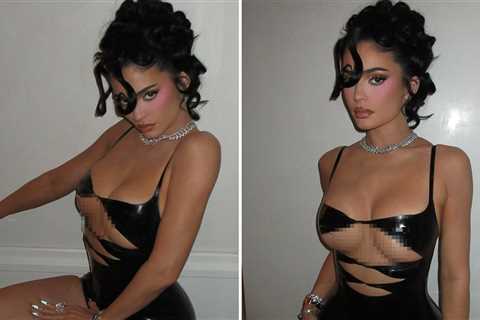Kylie Jenner Dons Latex Cutout Dress, Warns 'Careful What You Wish For'