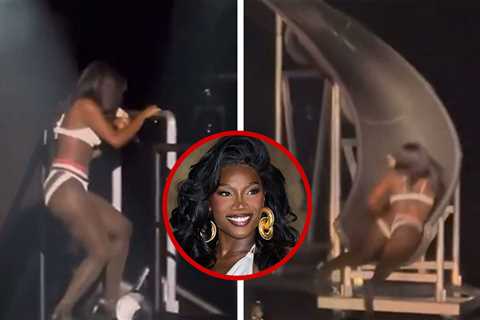 Doechii Flashes Lingerie-Clad Booty in Fall Down Slide While Performing in NYC