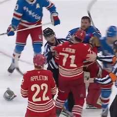 Livid Rangers goalie sparks benches-clearing fight with Red Wings after loss