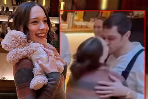 Pete Davidson and Elsie Hewitt Share Passionate Kiss at Baby Shower