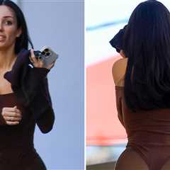 Bianca Censori Strips Off Spandex Shorts, Uses Them to Cover Face