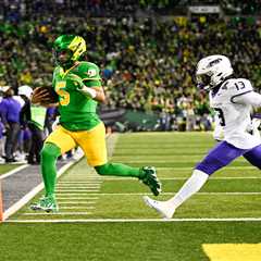 Dante Moore’s five touchdowns power Oregon to College Football Playoff rout of James Madison