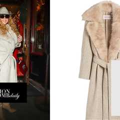 Mariah Carey Wore a Nude Valentino Coat with Gucci Boots in Aspen for the X-Mas Season