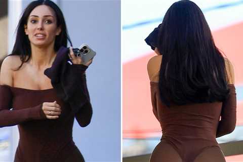 Bianca Censori Strips Off Spandex Shorts, Uses Them to Cover Face