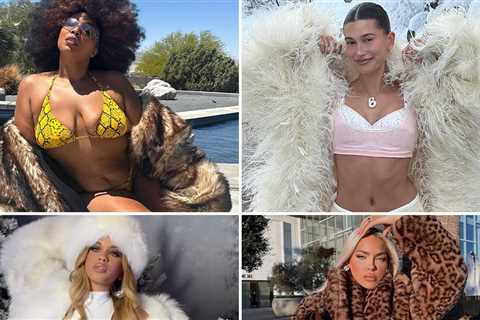 Faux Fur Hotties -- Hailey Bieber & Lizzo Fake It Til They Make It!