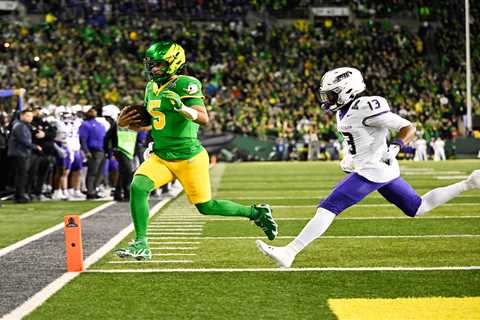 Dante Moore’s five touchdowns power Oregon to College Football Playoff rout of James Madison