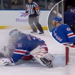 Igor Shesterkin helped off the ice in potential Rangers injury calamity