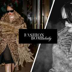 Rihanna Makes a Bold Statement in WS26 Maison Alaïa Tiger-Print Jacquard and Matching Heels