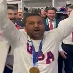 FBI Director Kash Patel parties with USA Olympic hockey team after gold medal win over Canada