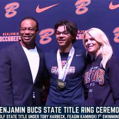 Tiger Woods reunites with ex-wife Elin Nordegren to celebrate son Charlie’s high school golf triumph