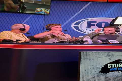 Robert Irwin strolls around Super Bowl Radio Row with massive snake