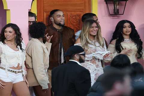 Cardi B and Alix Earle take the stage with Bad Bunny during Super Bowl 2026 halftime show