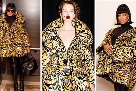 Monica Wore a Marc Jacobs Leapord Spring 2025 look to the brands NYFW Show