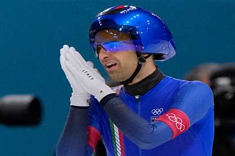 Italian speedskater taunts US with Steph Curry celebration after stunning Olympics upset