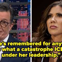 Stephen Colbert Had A Savage Reaction To Kristi Noem’s Firing On The Late Show