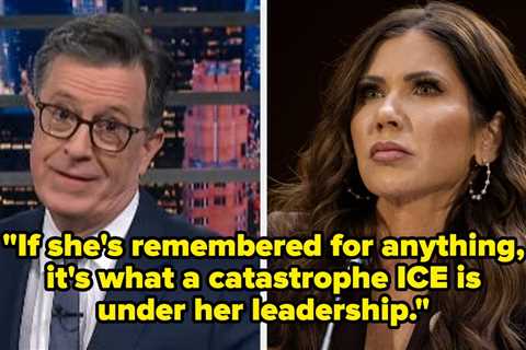 Stephen Colbert Had A Savage Reaction To Kristi Noem’s Firing On The Late Show