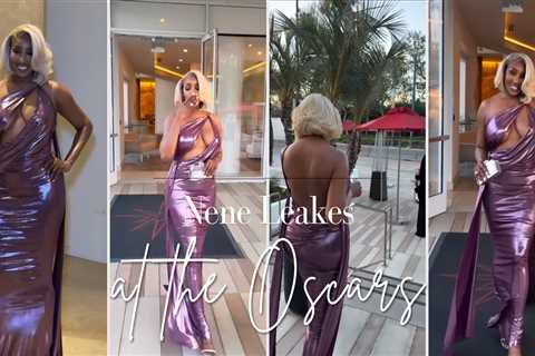 Nene Leakes Hits Oscars 2026 Parties in Purple Metallic Michael Costello Gown