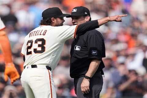 Vitello ejected as Giants fall apart in third straight loss to Mets