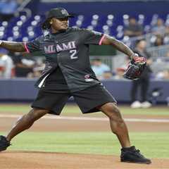 Dolphins QB Malik Willis throws horrendous first pitch at Marlins game —and gets trolled by MLB