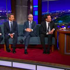 Stephen Colbert Reunites With Kimmel, Fallon, Oliver and Meyers Ahead of ‘Late Show’ Finale