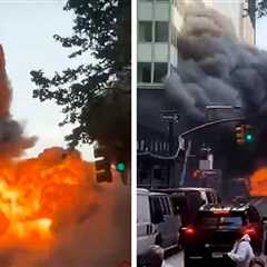 Car Explodes in Lower Manhattan, Billowing Smoke Fills Sky, on Video