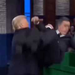 Trump Shares A.I. Video of Him Literally Tossing Stephen Colbert Into a Dumpster
