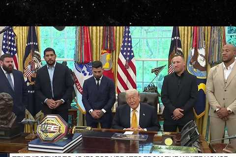 President Trump Welcomes Justin Gaethje, Alex Pereira, Fighters To Oval Office