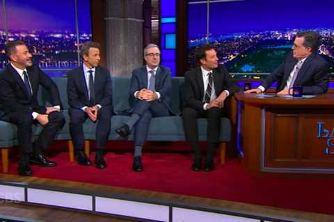 Stephen Colbert Reunites With Kimmel, Fallon, Oliver and Meyers Ahead of ‘Late Show’ Finale