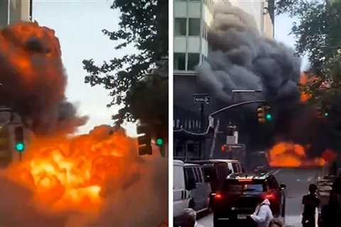 Car Explodes in Lower Manhattan, Billowing Smoke Fills Sky, on Video