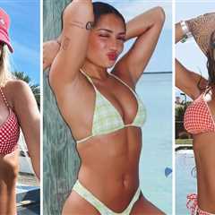 Beach Season Heats Up as Stars Step Out in Plaid Swimwear