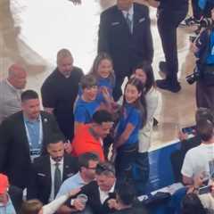 Security stops fan from getting too close to Taylor Swift before Knicks’ epic rally in NBA Finals