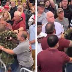 Trump Heckler Yells 'Pedophile' During Rally, Flips Off President