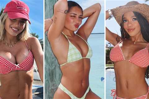 Beach Season Heats Up as Stars Step Out in Plaid Swimwear