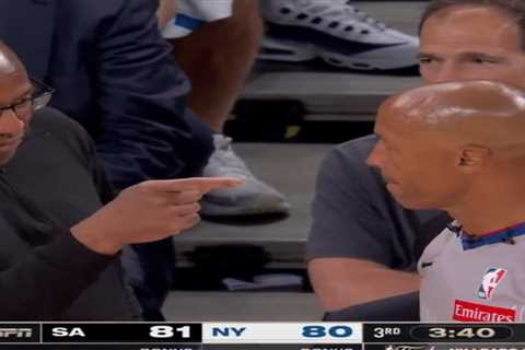 Knicks coach Mike Brown has curious interaction with referee before foul rant