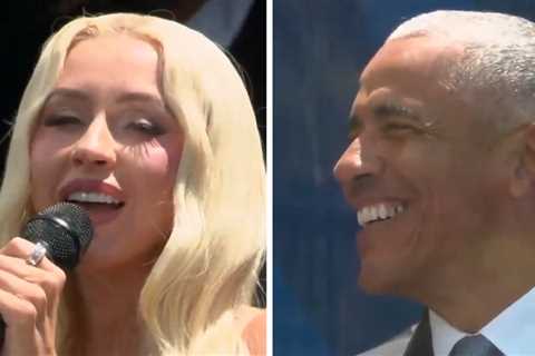 Christina Aguilera Sings at Obama Presidential Center Opening, on Video